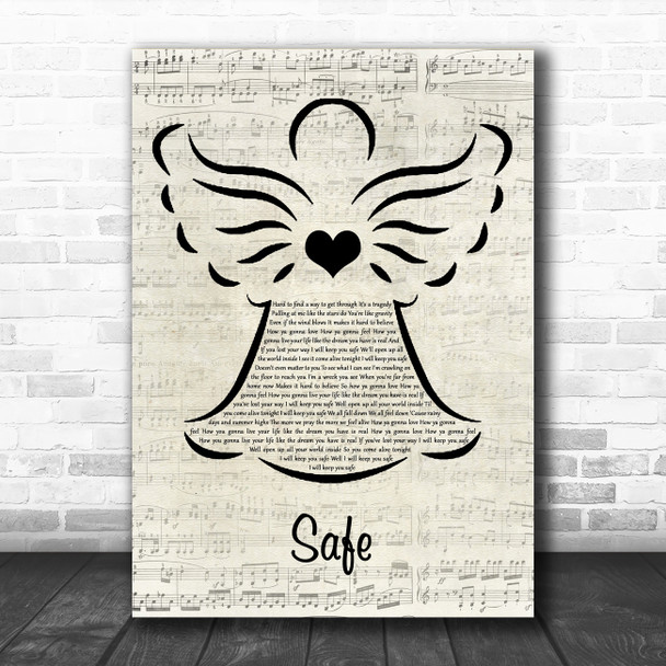 Westlife Safe Music Script Angel Song Lyric Art Print