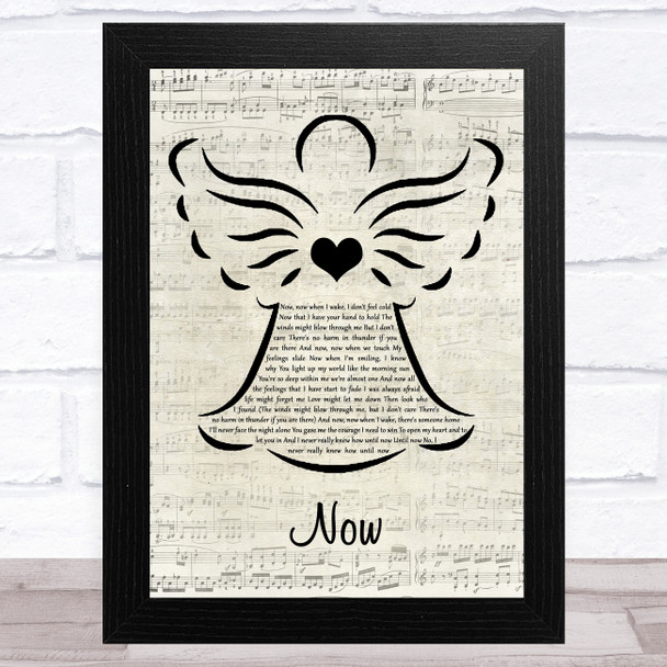 Carpenters Now Music Script Angel Song Lyric Art Print