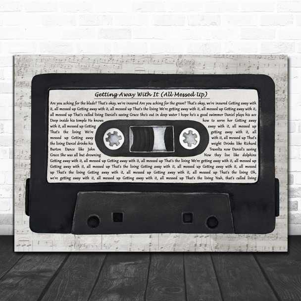 James Getting Away With It (All Messed Up) Music Script Cassette Tape Song Lyric Art Print