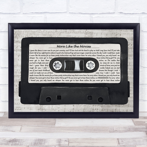 Dr. Hook More Like the Movies Music Script Cassette Tape Song Lyric Art Print