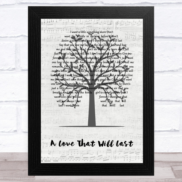 Renee Olstead A Love That Will Last Music Script Tree Song Lyric Art Print