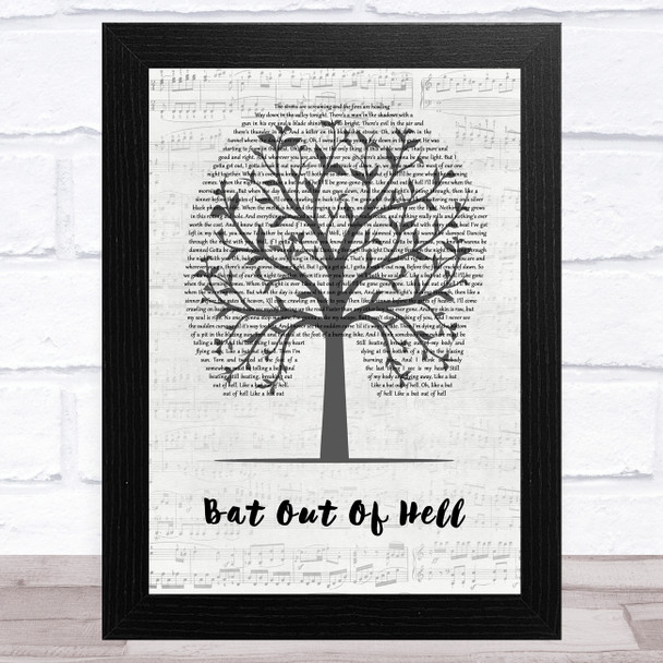 Meat Loaf Bat Out Of Hell Music Script Tree Song Lyric Art Print