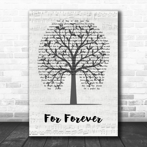 Ben Platt For Forever Music Script Tree Song Lyric Art Print