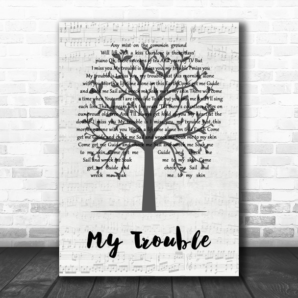 Elbow My Trouble Music Script Tree Song Lyric Art Print