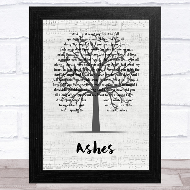 Andy Brown Ashes Music Script Tree Song Lyric Art Print