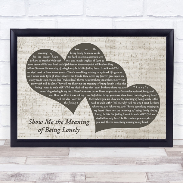 Backstreet Boys Show Me the Meaning of Being Lonely Landscape Music Script Two Hearts Song Lyric Art Print