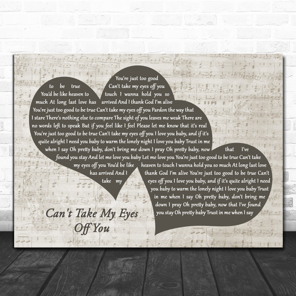 Andy Williams Can't Take My Eyes Off You Landscape Music Script Two Hearts Song Lyric Art Print