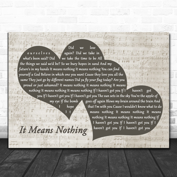 Stereophonics It Means Nothing Landscape Music Script Two Hearts Song Lyric Art Print
