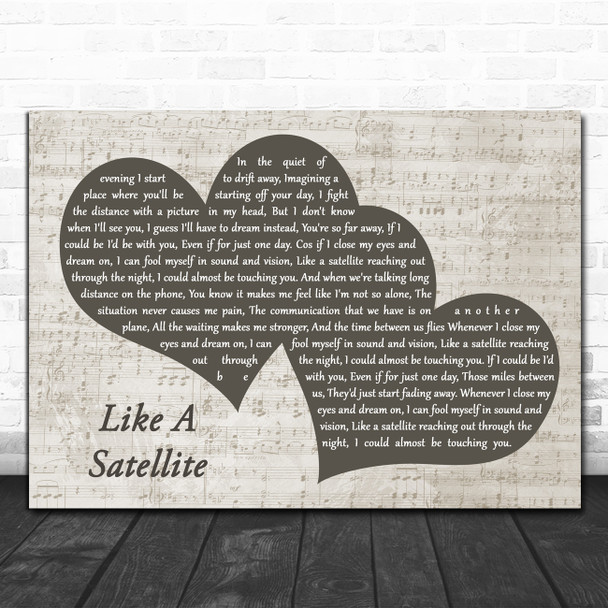 Thunder Like A Satellite Landscape Music Script Two Hearts Song Lyric Art Print