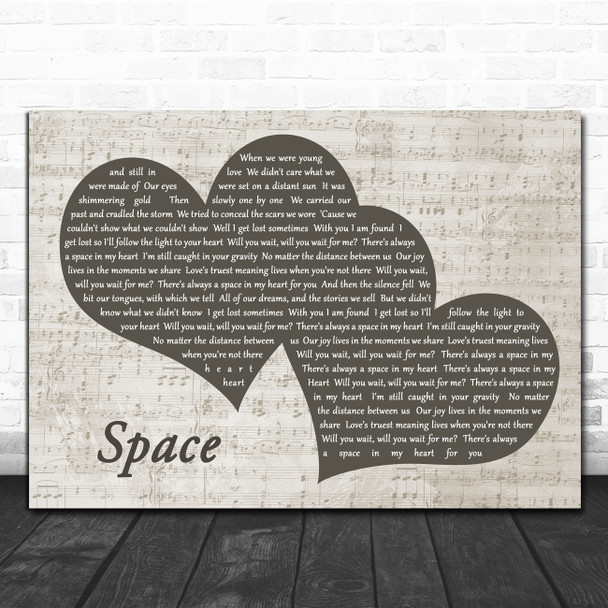 Biffy Clyro Space Landscape Music Script Two Hearts Song Lyric Art Print