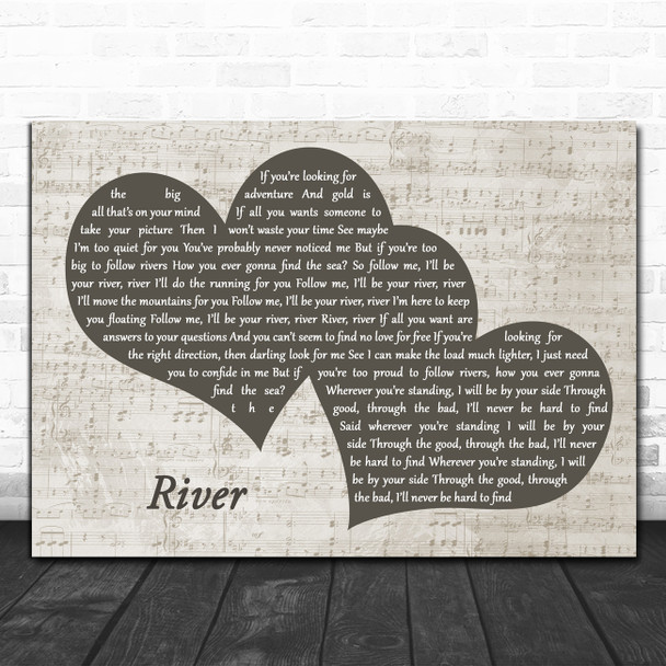 Emeli Sandé River Landscape Music Script Two Hearts Song Lyric Art Print