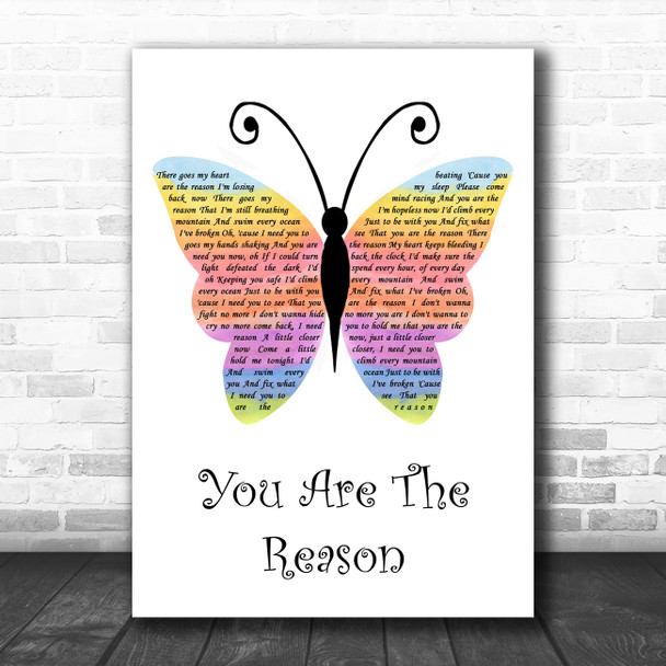 Callum Scott & Leona Lewis You Are The Reason Rainbow Butterfly Song Lyric Art Print