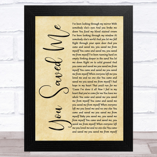 Skunk Anansie You Saved Me Rustic Script Song Lyric Art Print Skunk Anansie You Saved Me Rustic Script Song Lyric Art Print