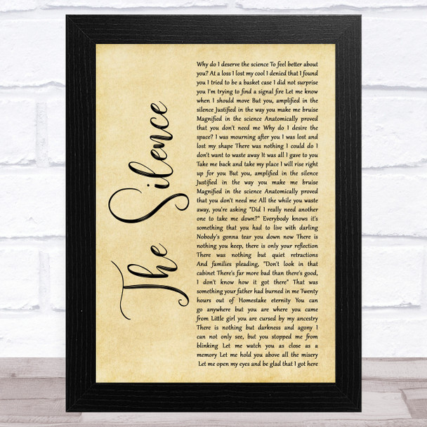 Manchester Orchestra The Silence Rustic Script Song Lyric Art Print