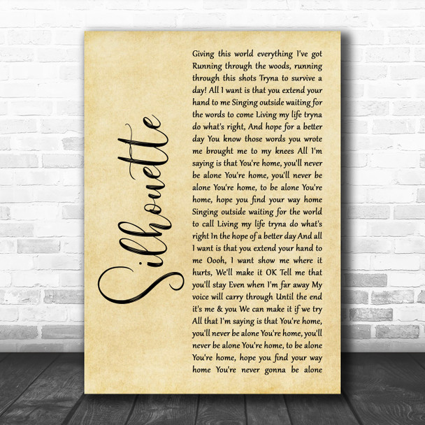 Active Child Silhouette Rustic Script Song Lyric Art Print