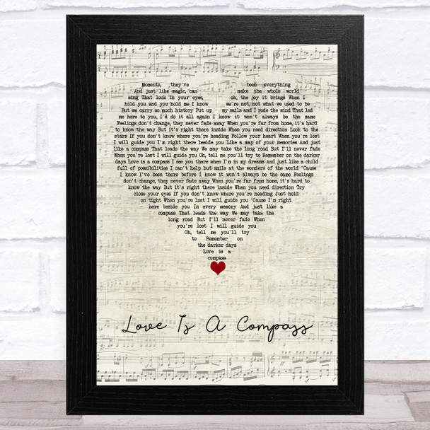 Griff Love Is A Compass Script Heart Song Lyric Music Art Print
