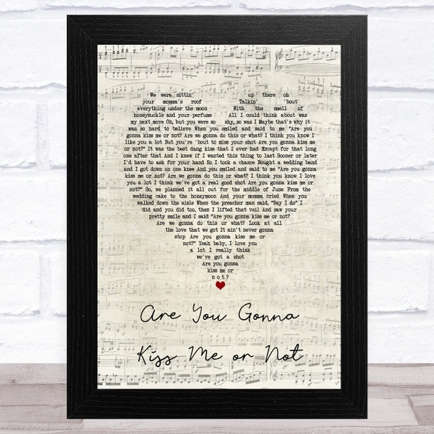 Thompson Square Are You Gonna Kiss Me or Not Script Heart Song Lyric Art Print