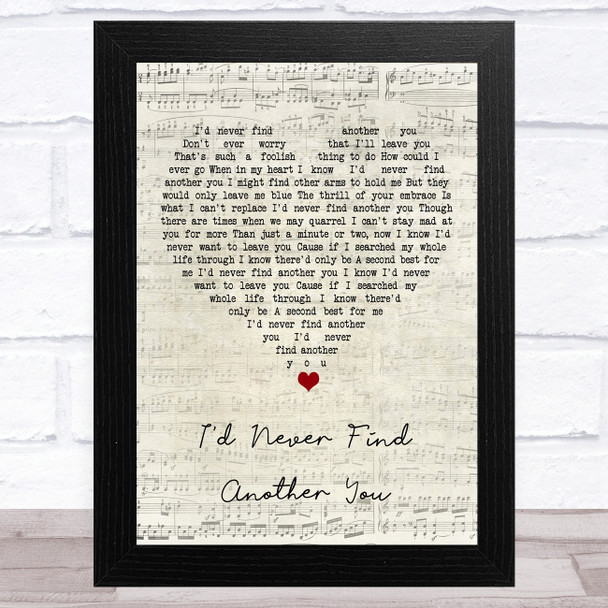 Billy Fury I'd Never Find Another You Script Heart Song Lyric Art Print