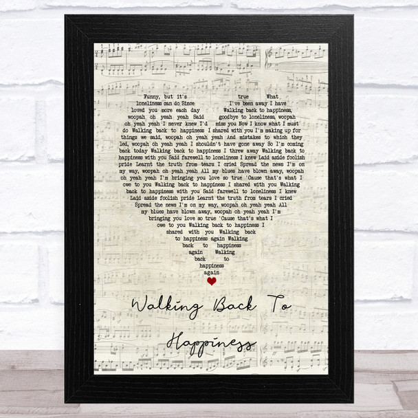 Helen Shapiro Walking Back To Happiness Script Heart Song Lyric Art Print