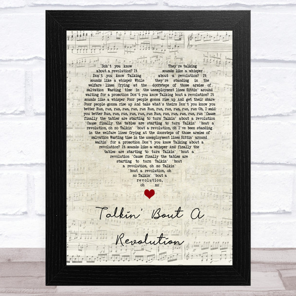Tracy Chapman Talkin' Bout A Revolution Script Heart Song Lyric Art Print