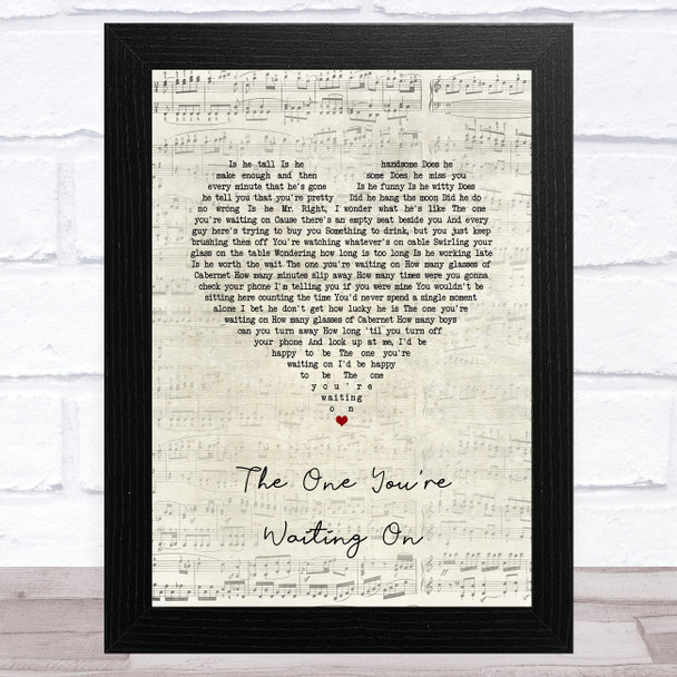 Alan Jackson The One You're Waiting On Script Heart Song Lyric Art Print