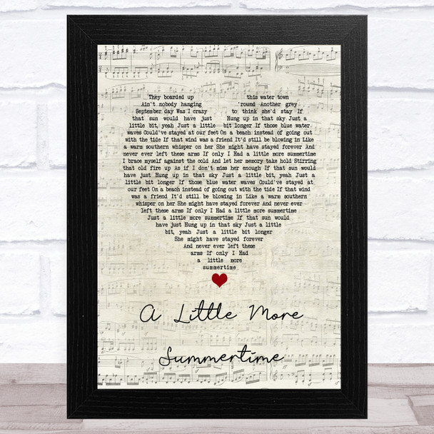 Jason Aldean A Little More Summertime Script Heart Song Lyric Art Print