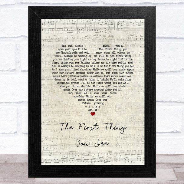 Bruno Major The First Thing You See Script Heart Song Lyric Art Print