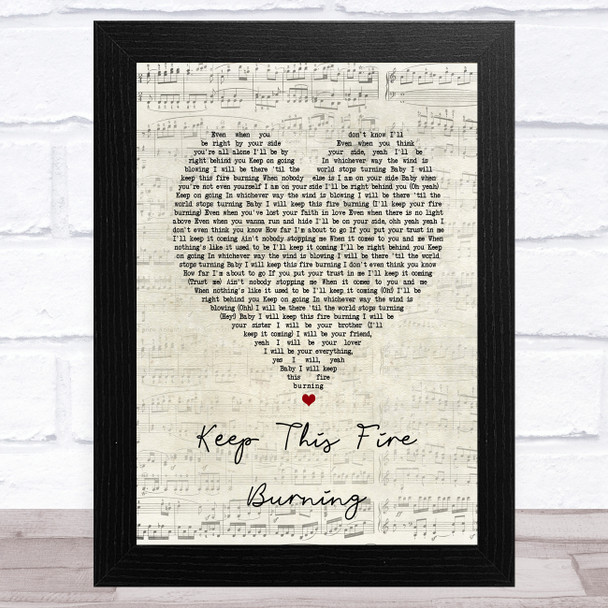 Beverley Knight Keep This Fire Burning Script Heart Song Lyric Art Print