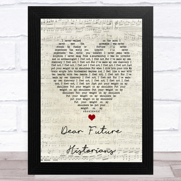 Enter Shikari Dear Future Historians Script Heart Song Lyric Art Print