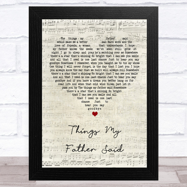 Black Stone Cherry Things My Father Said Script Heart Song Lyric Art Print