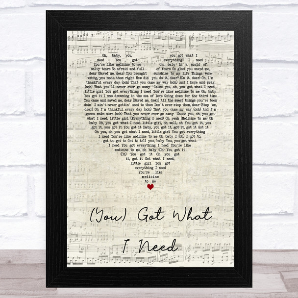 Freddie Scott (You) Got What I Need Script Heart Song Lyric Art Print