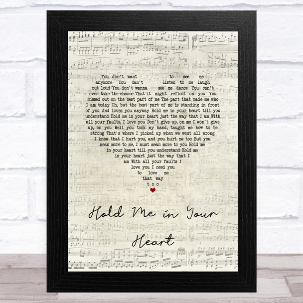 Billy Porter Hold Me in Your Heart Script Heart Song Lyric Art Print