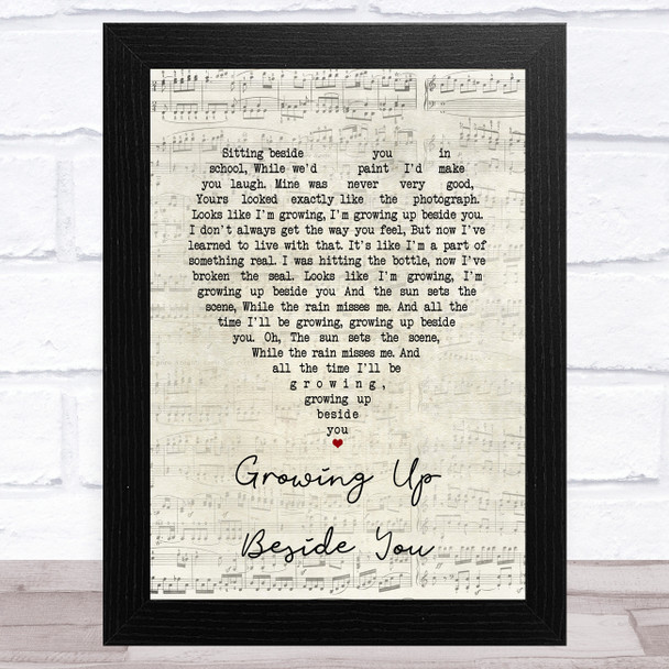 Paolo Nutini Growing Up Beside You Script Heart Song Lyric Art Print