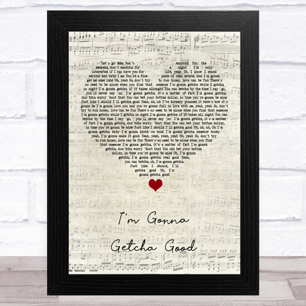 Shania Twain I'm Gonna Getcha Good Script Heart Song Lyric Art Print