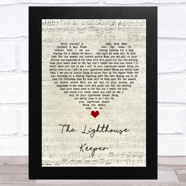 Sam Smith The Lighthouse Keeper Script Heart Song Lyric Art Print