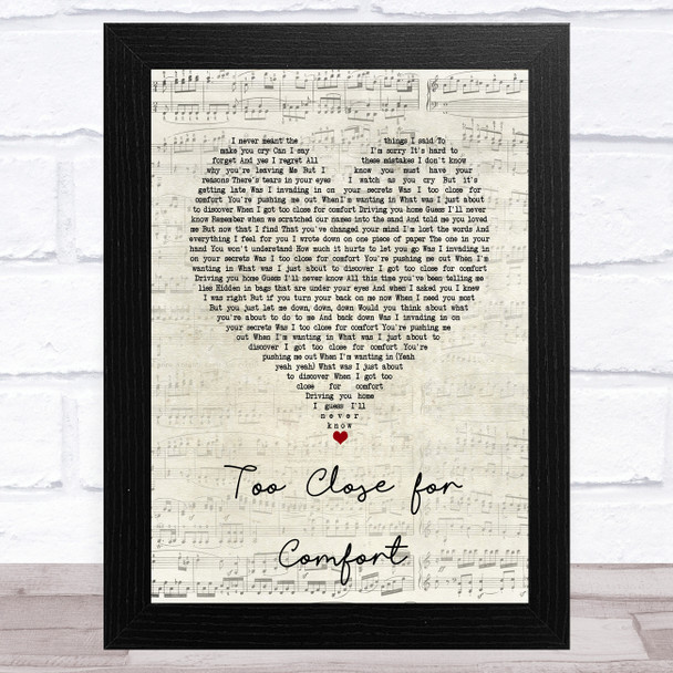 McFly Too Close for Comfort Script Heart Song Lyric Art Print