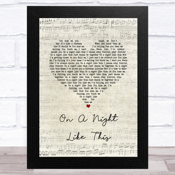 Kylie Minogue On a Night Like This Script Heart Song Lyric Art Print