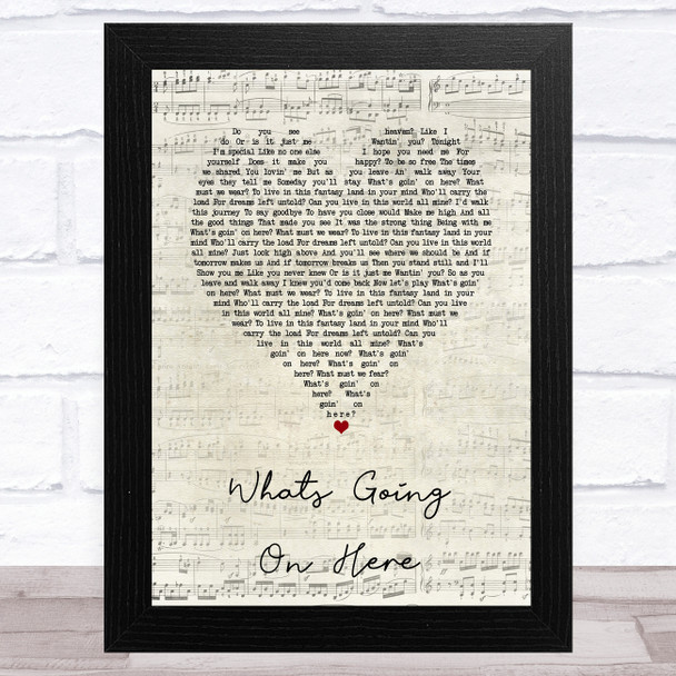 Hootie & the Blowfish Whats Going On Here Script Heart Song Lyric Art Print