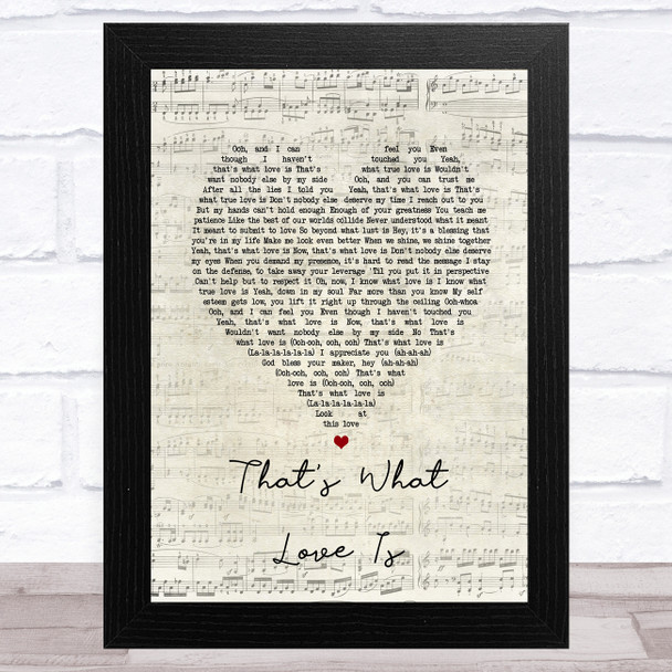 Justin Bieber That's What Love Is Script Heart Song Lyric Art Print