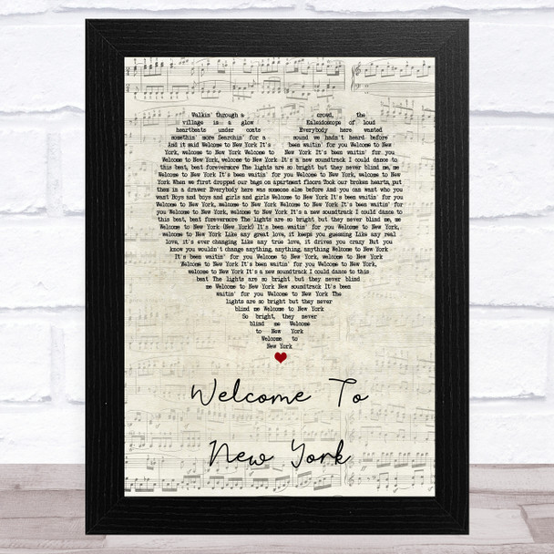 Taylor Swift Welcome To New York Script Heart Song Lyric Art Print
