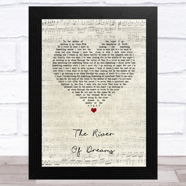 Billy Joel The River Of Dreams Script Heart Song Lyric Art Print