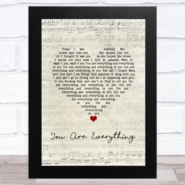 The Stylistics You Are Everything Script Heart Song Lyric Art Print