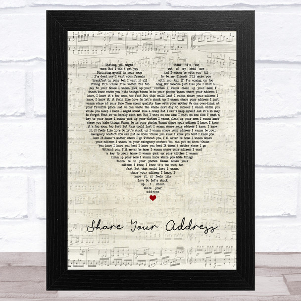 Ben Platt Share Your Address Script Heart Song Lyric Art Print