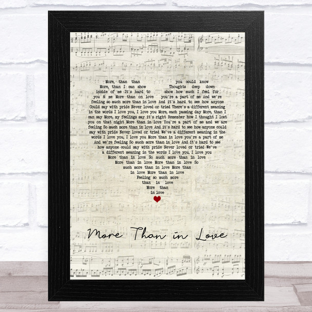 Kate Robbins More Than in Love Script Heart Song Lyric Art Print