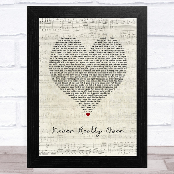 Katy Perry Never Really Over Script Heart Song Lyric Art Print