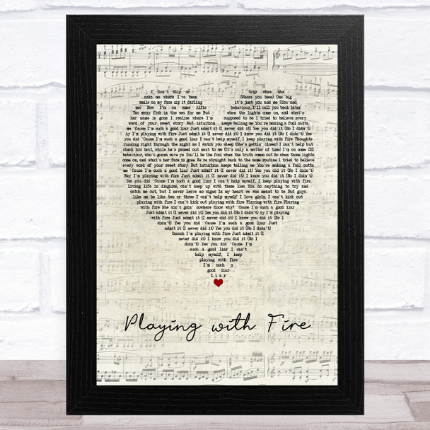 N-Dubz Playing with Fire Script Heart Song Lyric Art Print N-Dubz Playing with Fire Script Heart Song Lyric Art Print