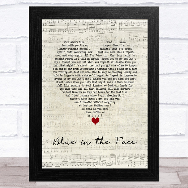 Alkaline Trio Blue in the Face Script Heart Song Lyric Art Print