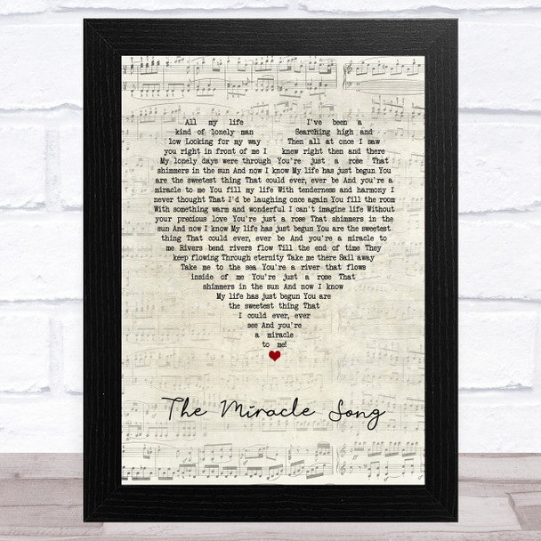 Neil Sedaka The Miracle Song Script Heart Song Lyric Art Print