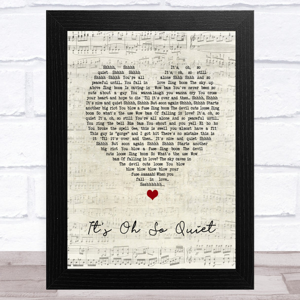 björk it's oh so quiet Script Heart Song Lyric Art Print