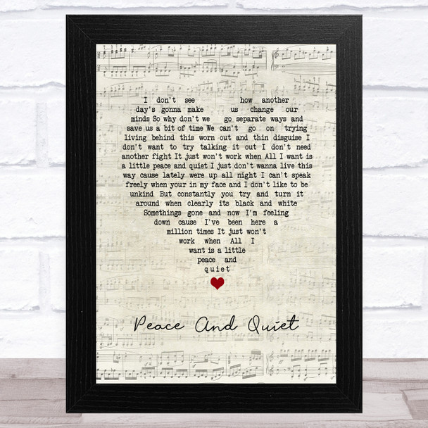 The Rifles Peace And Quiet Script Heart Song Lyric Art Print